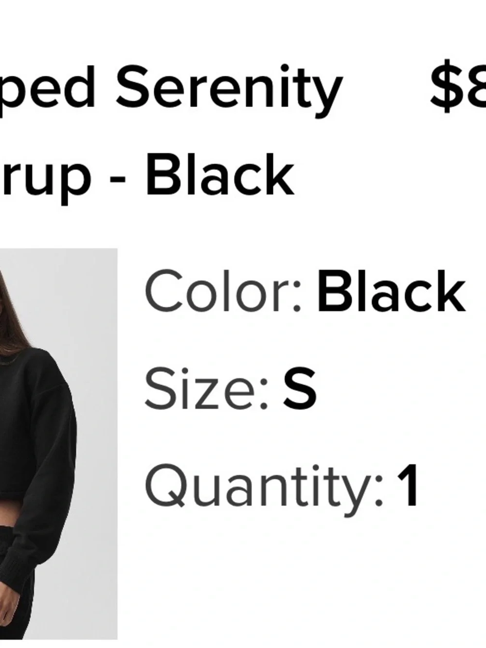 Alo Black Serenity Cropped Mock-Neck Top - Women